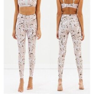 Anthropologie All Fenix Leggings Sz M Pink High Rise Active Sporty Yoga Pull On